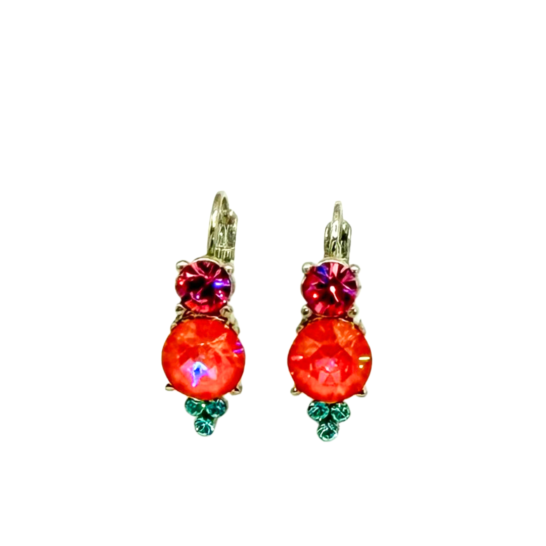 Mariana New Double Drop Earrings in Coral Cove on Rhodium