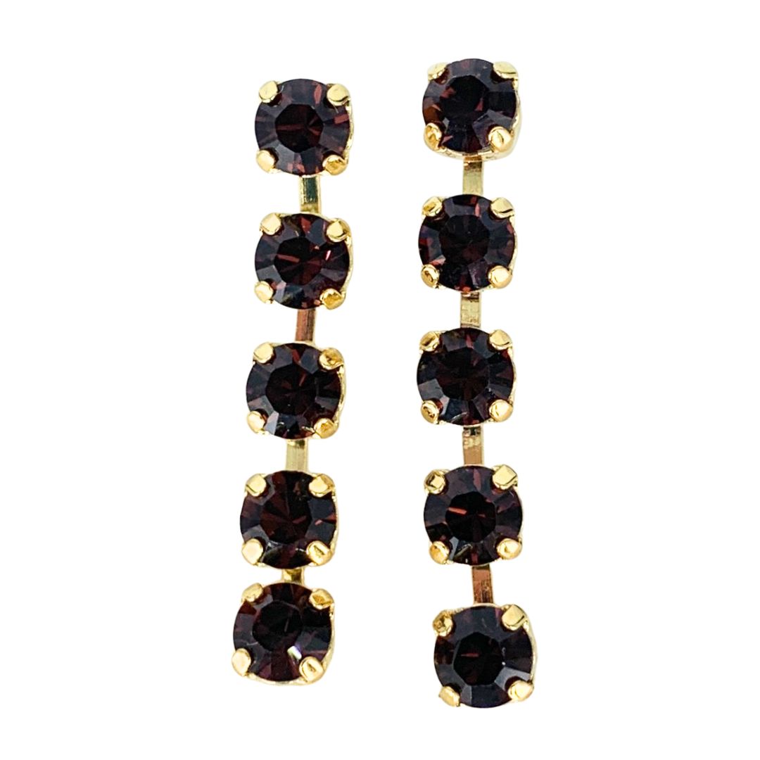 Mariana POST Earring 5 Stone Drop Bonfire on Gold