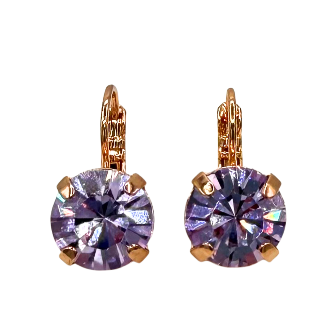 Mariana Earring Large Violet on Rose Gold