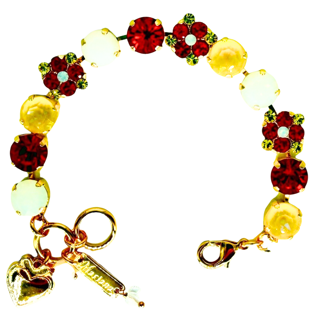 Mariana Quatrefoil Cluster Bracelet Football on Gold