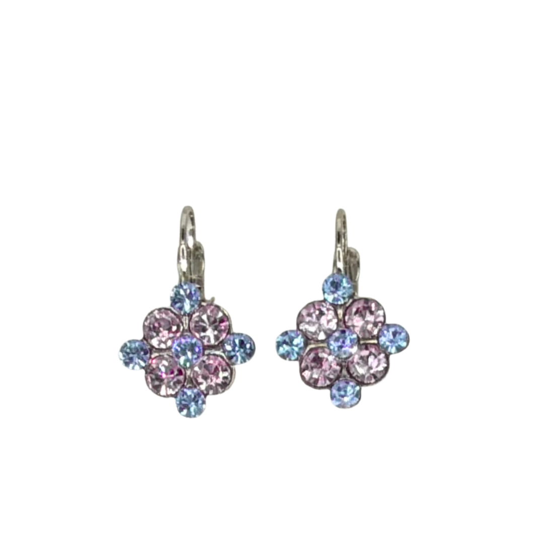 Mariana Diamond Shaped Cluster Earrings in Lavender Fields on Rhodium Main image