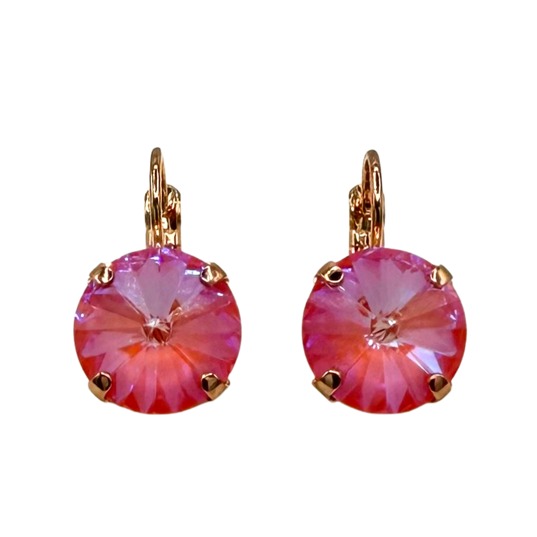 Mariana Earring Large Rivoli Sunkissed Sunset on Rose Gold