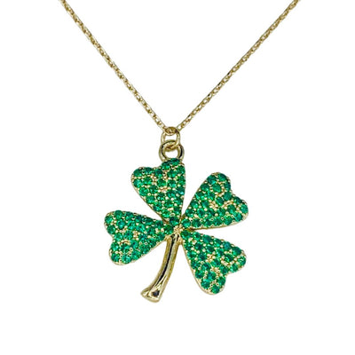 Pave Shamrock Necklace