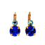 Mariana Double Drop Earrings in Royal Blue/AB on Gold