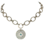 Mariana Oval Chain Necklace With Concentric Circle Pendant on Silver