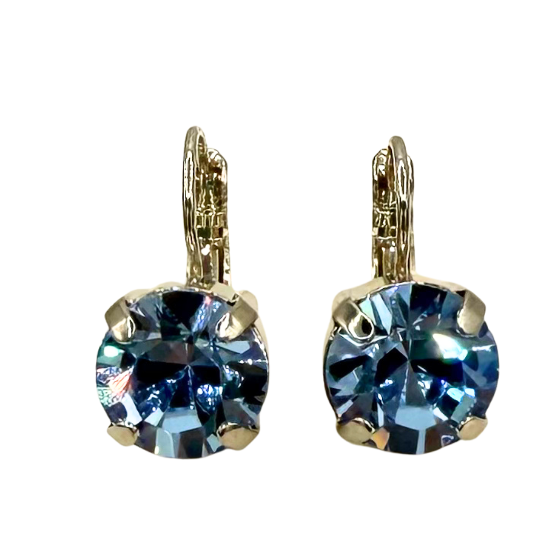 Mariana Earring Large Light Sapphire Blue on Rhodium