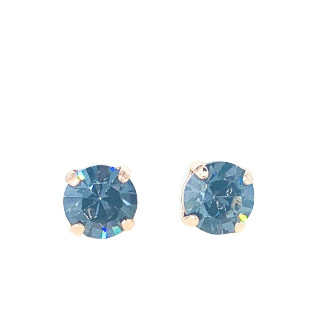 Mariana Stud Earring Silver Night on Rose Gold POST