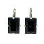 Large Mariana Earring Emerald Cut Earrings Black on Rhodium