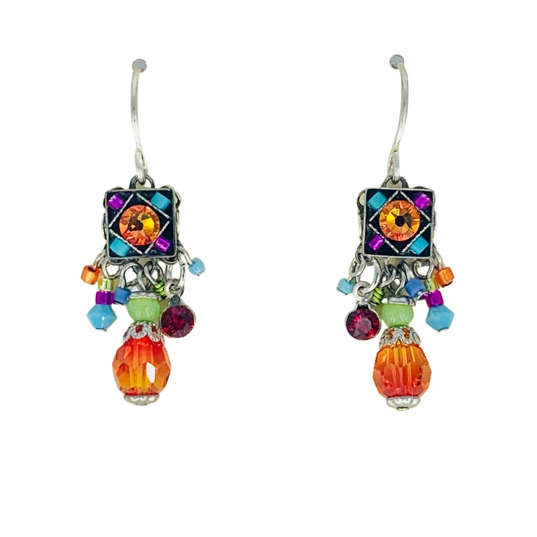 Firefly Milano Square Fringe Earring in Multicolor
