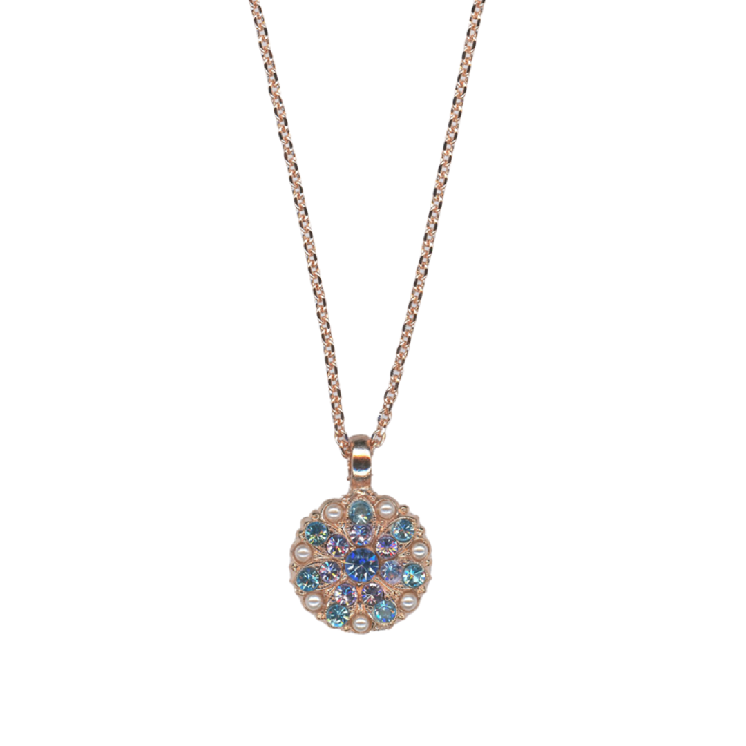 Mariana Guardian Angel Necklace  Electric Blue on Silver Rose Gold