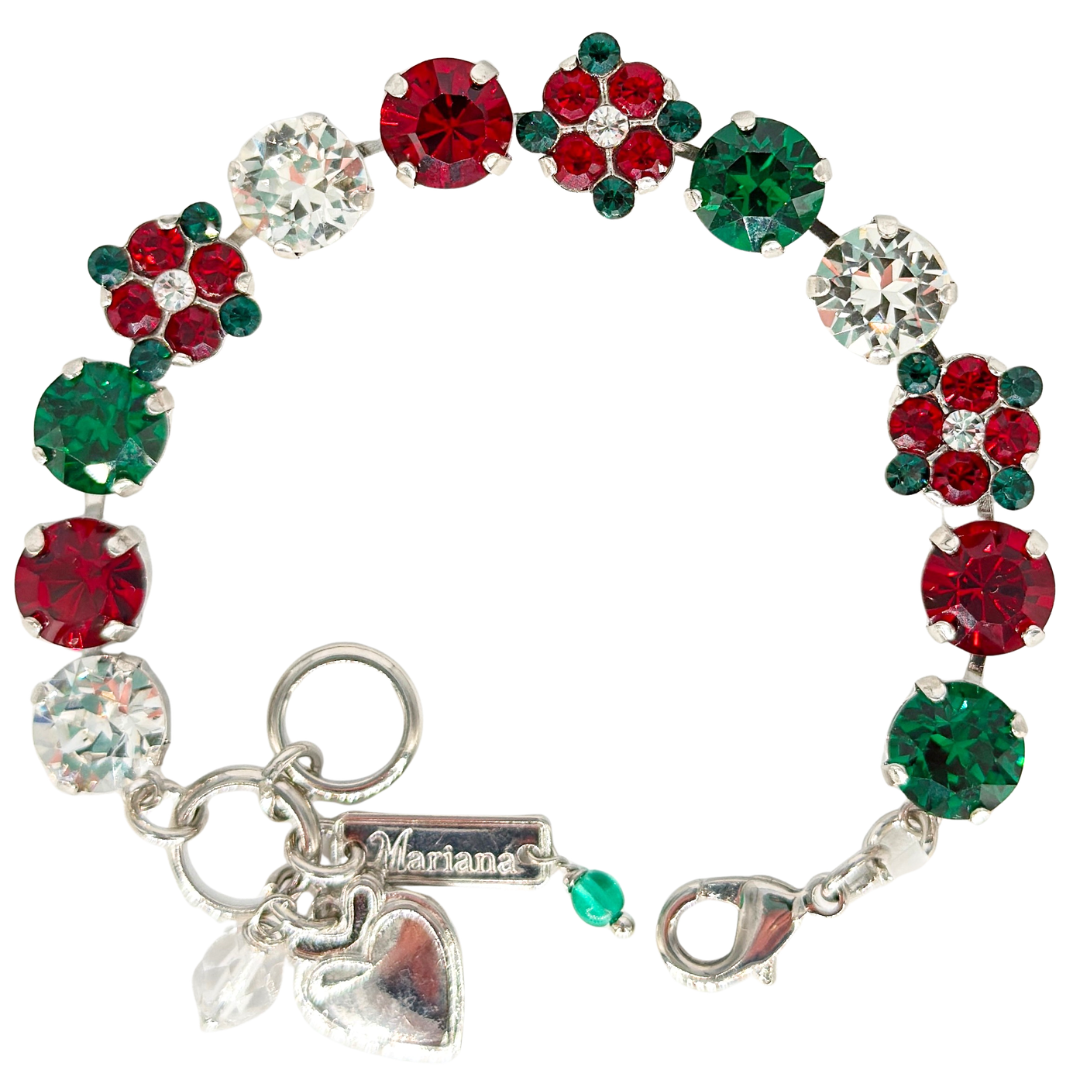 Mariana Quatrefoil Cluster Bracelet Holiday on Rhodium