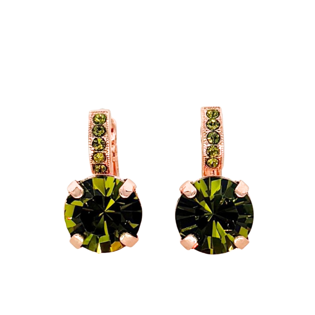 Mariana Single Stone Earrings With Fancy Bale Green on Gold Main image