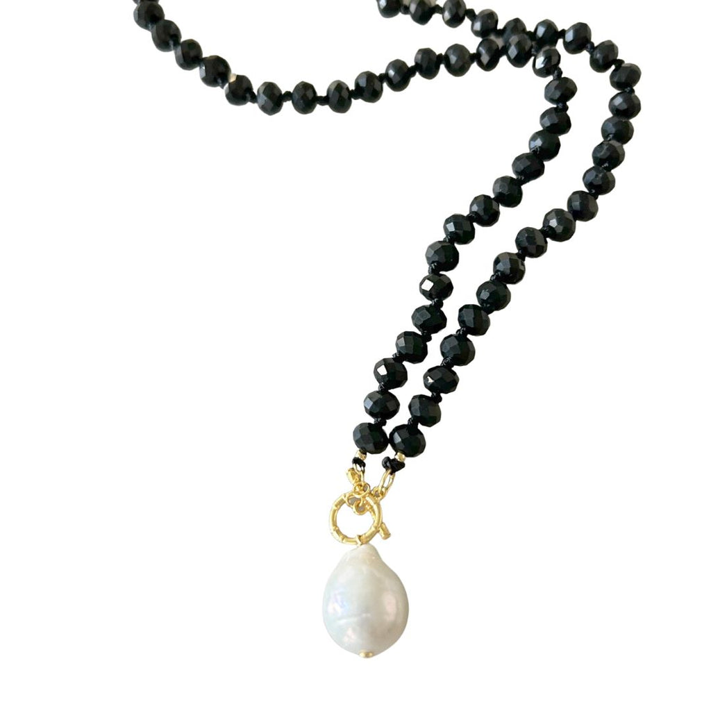 Faceted Spinel Beads With Single Baroque Pearl