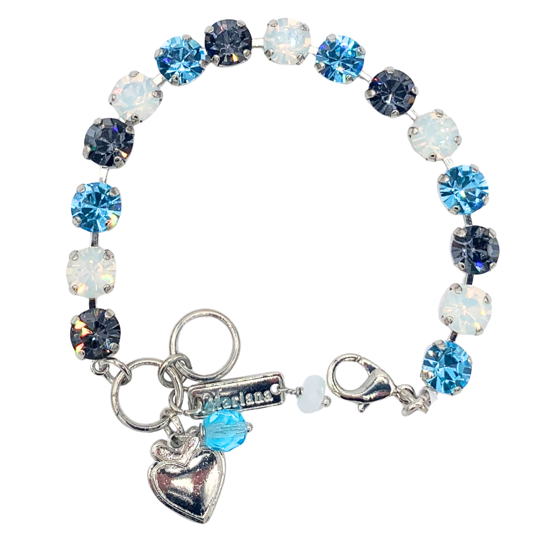 Mariana Bracelet Soccer Blue White Grey on Rhodium