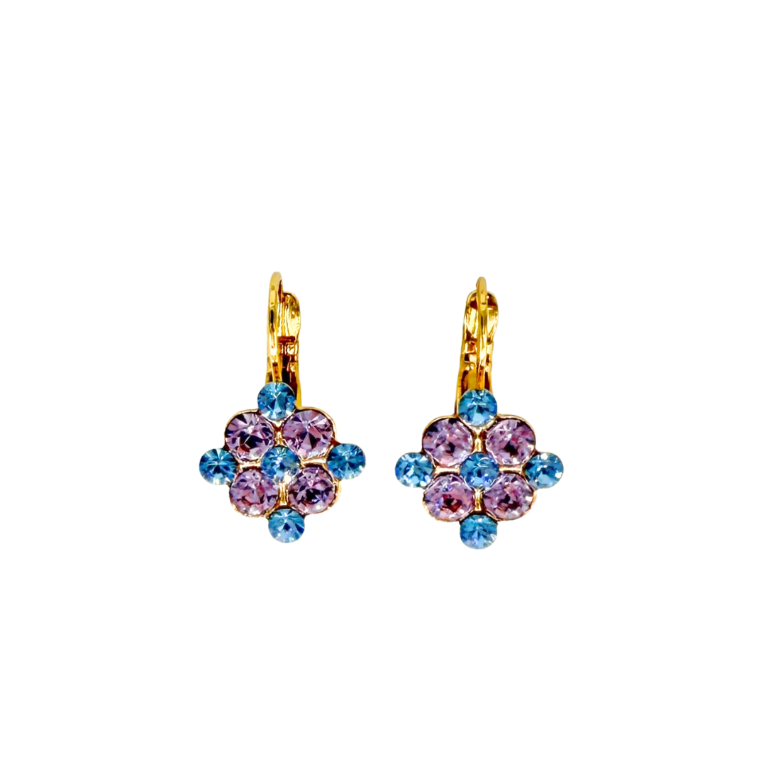 Mariana Diamond Shaped Cluster Earrings in Lavender Fields on Gold Main image