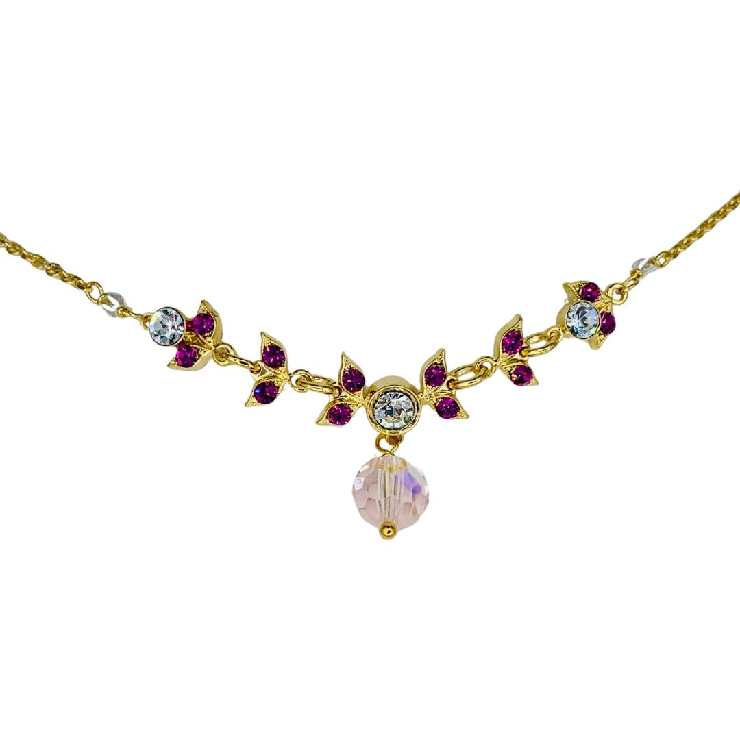 Mariana Classic Delicate Pink Necklace on Gold