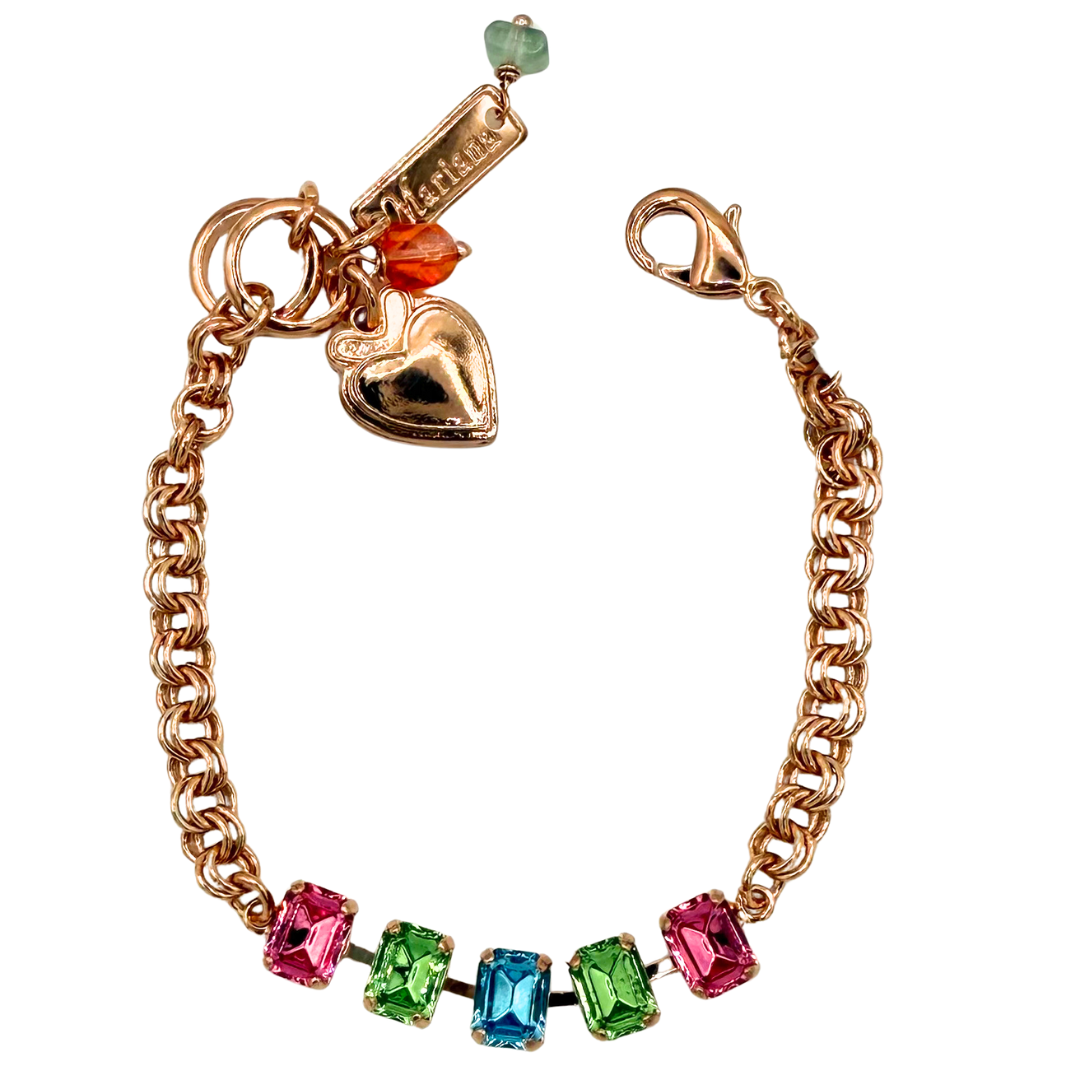 Mariana Chiclet/Chain Bracelet  Coral Cove on Rose Gold