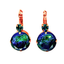 Mariana Large Earring Teal Over Iridescent Blue on Rose Gold