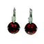 Mariana Large Earrings White Over Deep Red on Rhodium