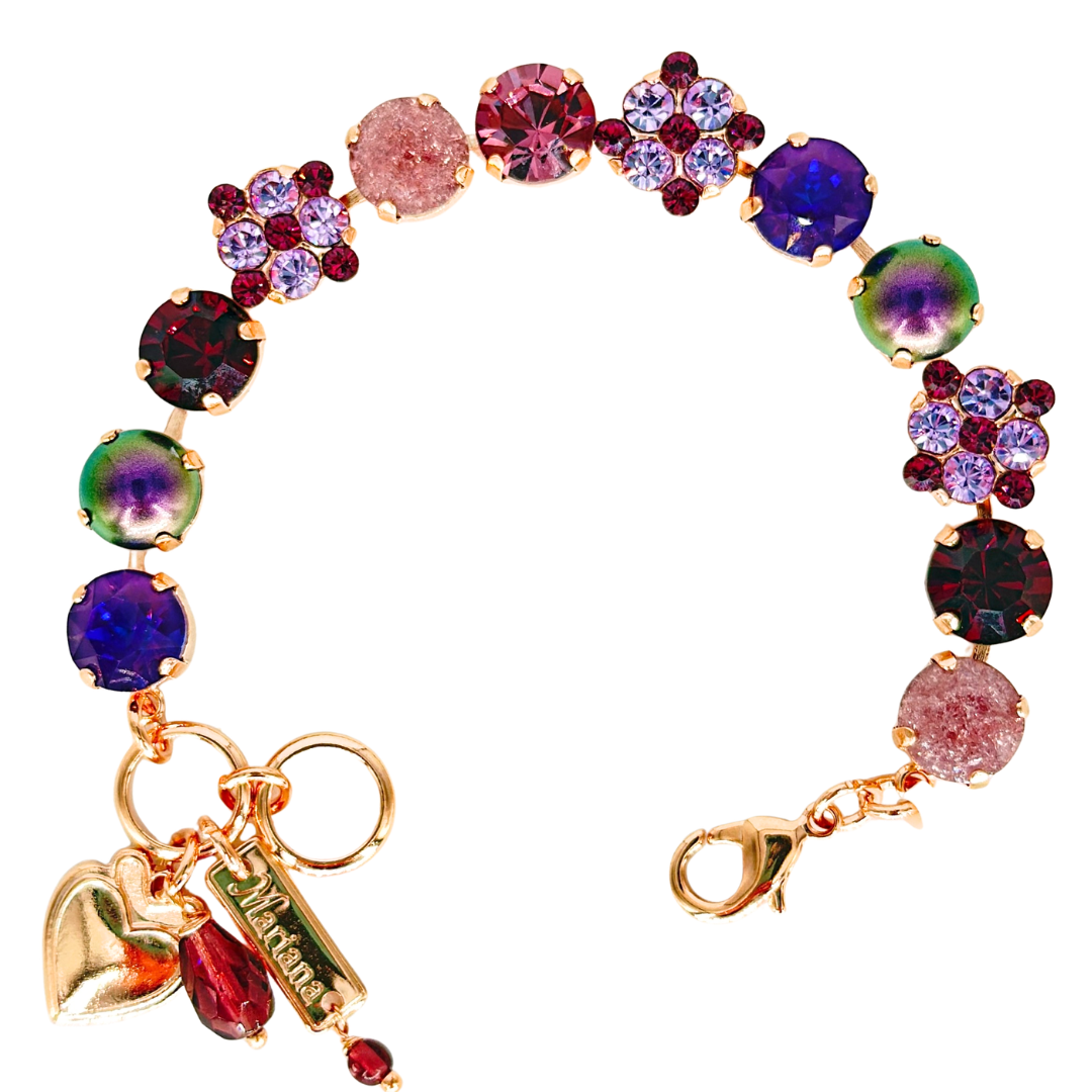 Mariana Quatrefoil Cluster Bracelet Wildberry on  Rose Gold