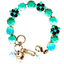 Mariana Quatrefoil Cluster Bracelet Mixed Turquoise on  Rhodium