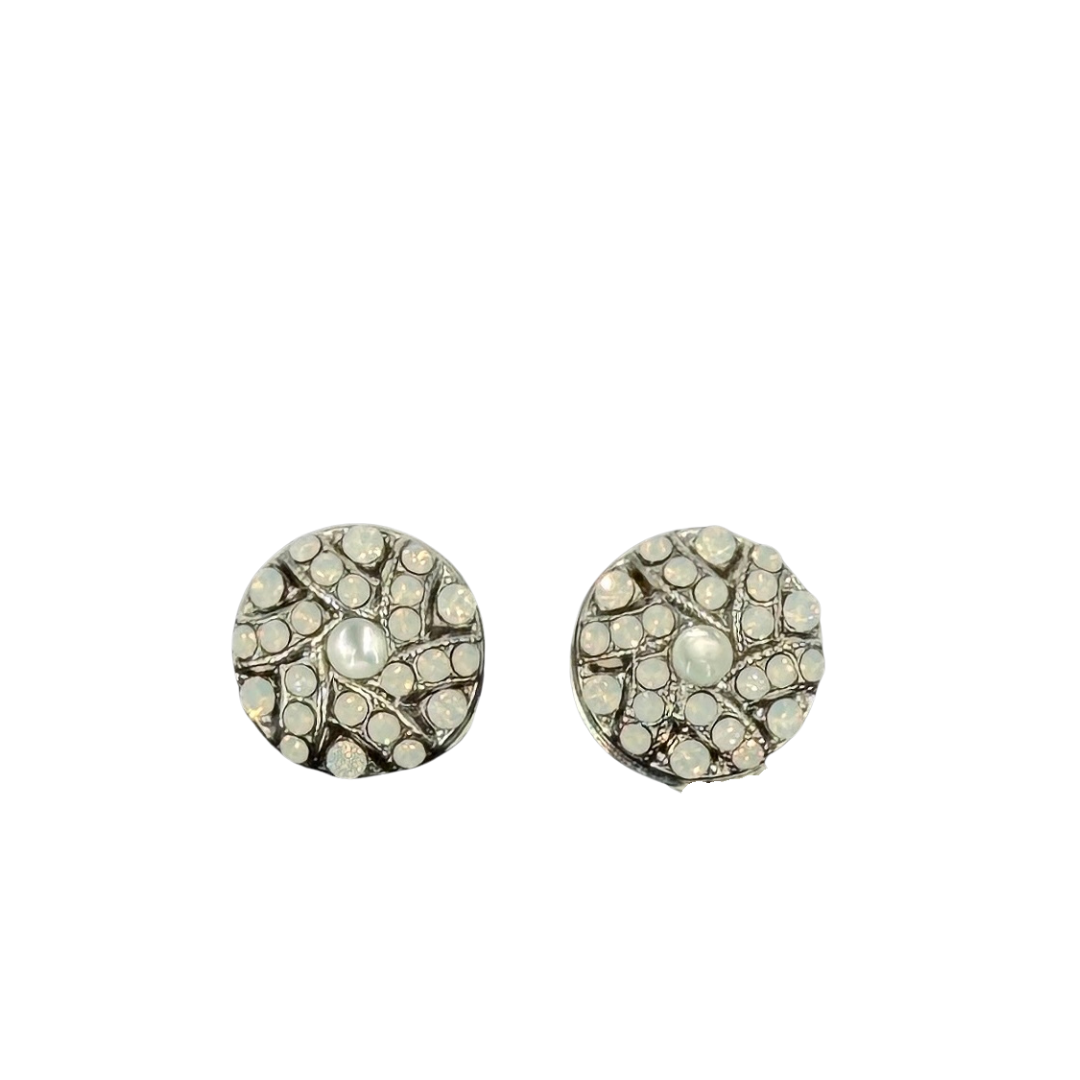 Mariana Swirl Earrings Mother of Pearl on Rhodium POST Secondary image