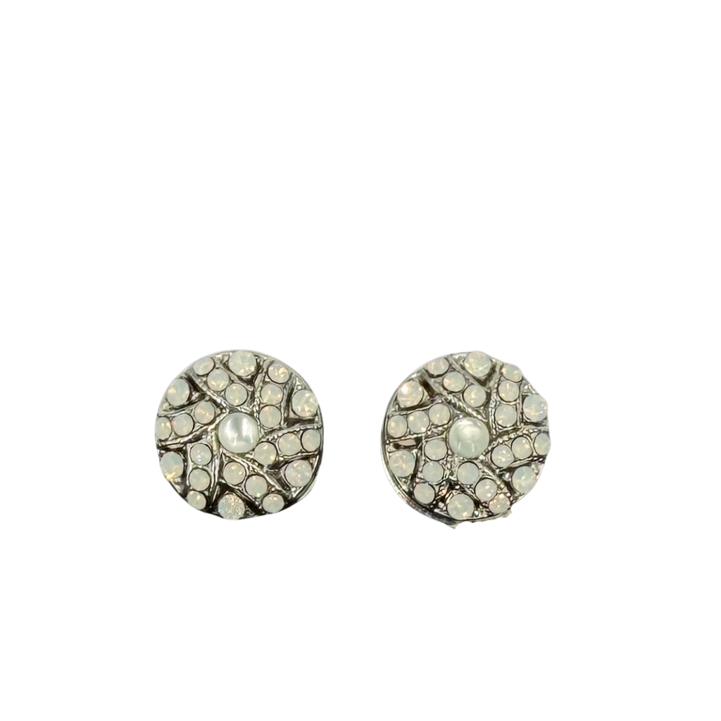 Mariana Swirl Earrings Mother of Pearl on Rhodium 