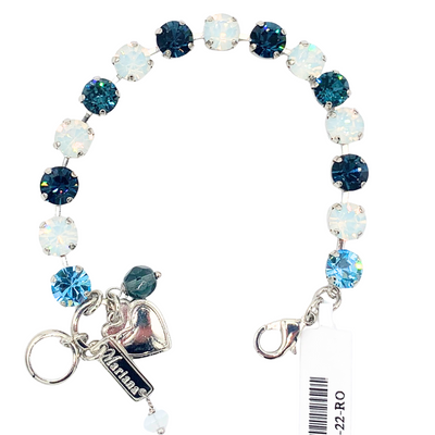 Mariana Bracelet Custom Soccer Blue White Aqua on Rhodium