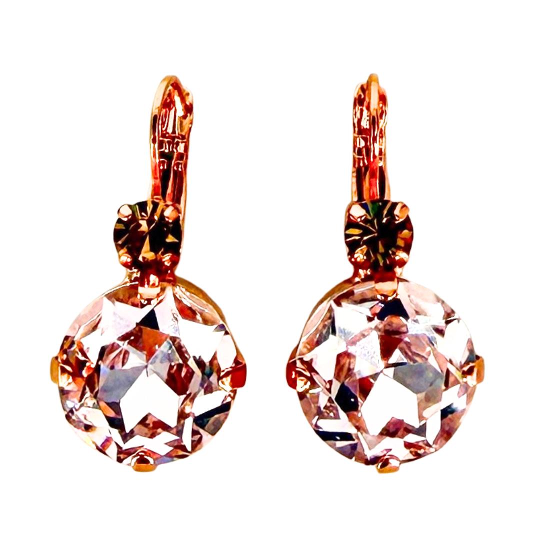 Mariana Large Earrings Light Amber/Light Rose on Gold
