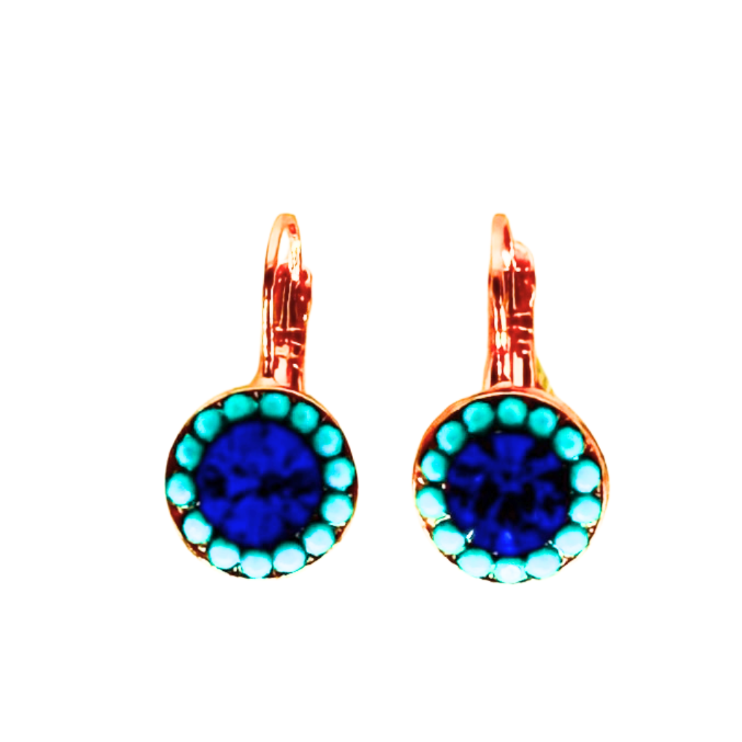 Mariana Earrings in  Turquoise/ Royal on Rose Gold