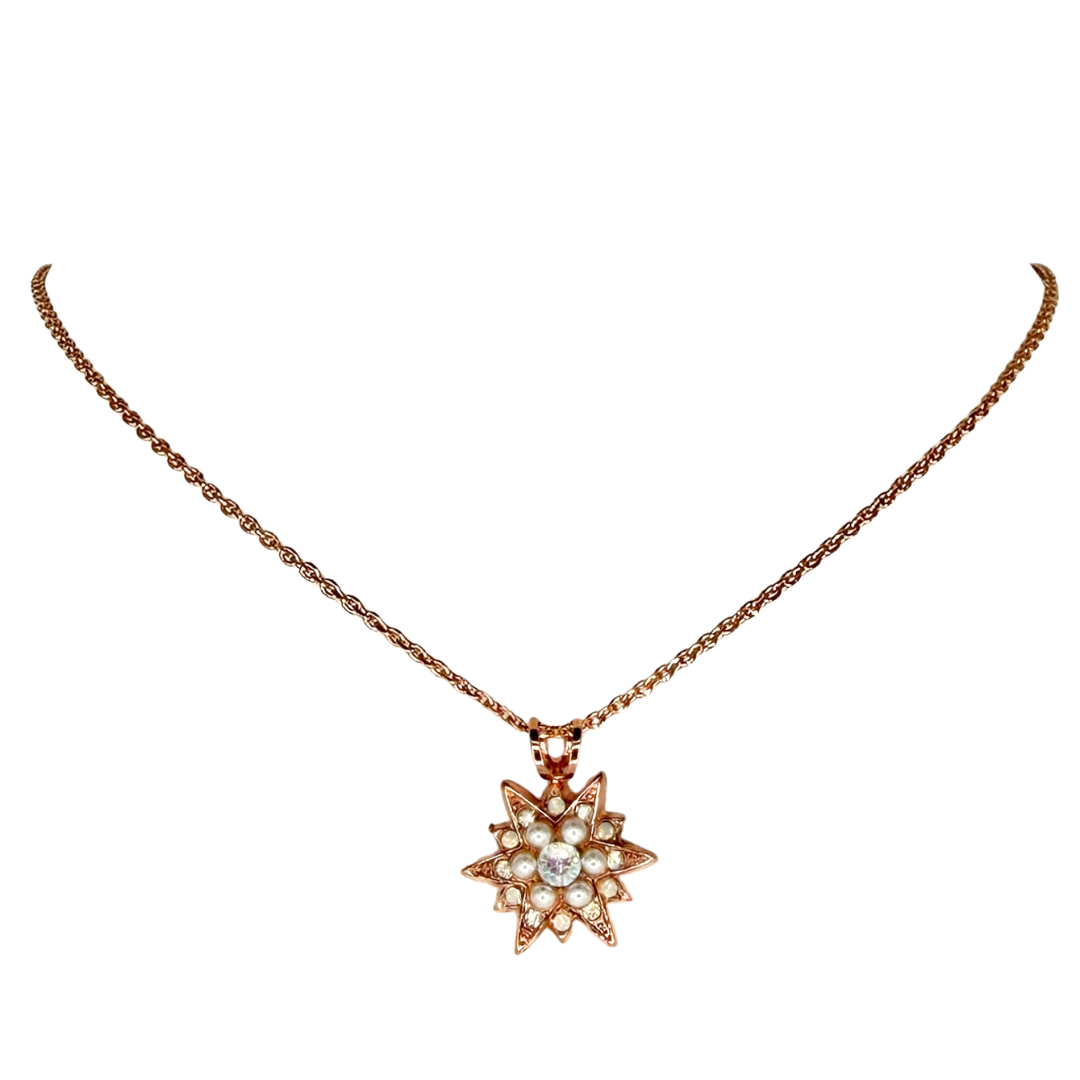 Mariana Star Pendant Necklace Bermuda on Rose Gold