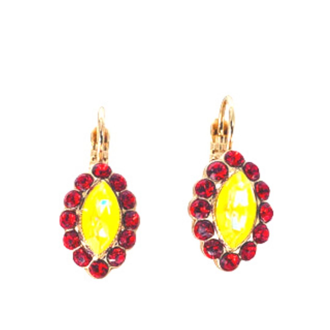 Mariana  Marquis Earrings Football on Gold Main image