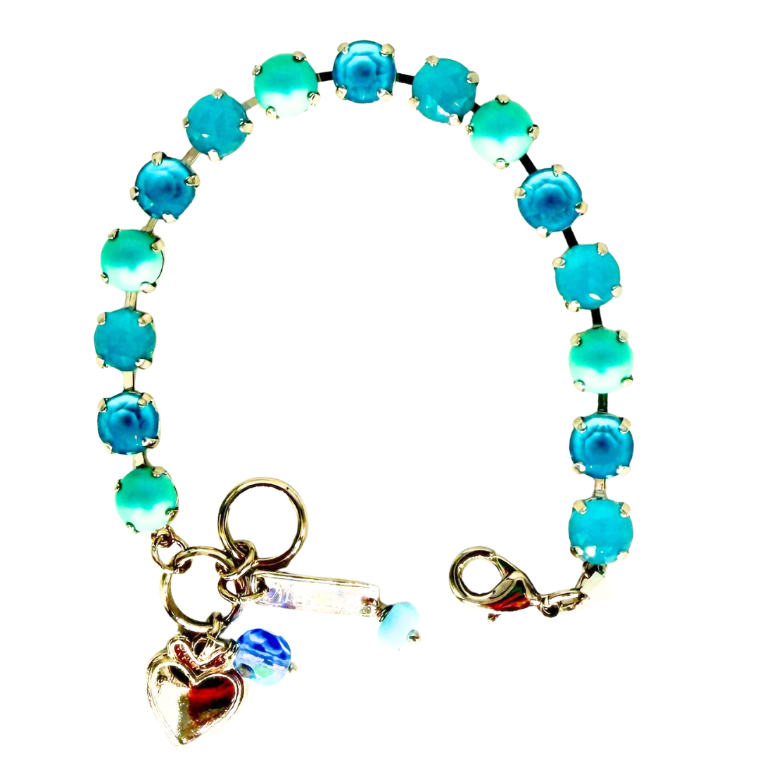 Mariana Bracelet Mixed Aqua Blue on Rhodium