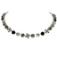 Mariana  Quatrefoil Cluster Necklace Black/Clear/Grey on Rhodium