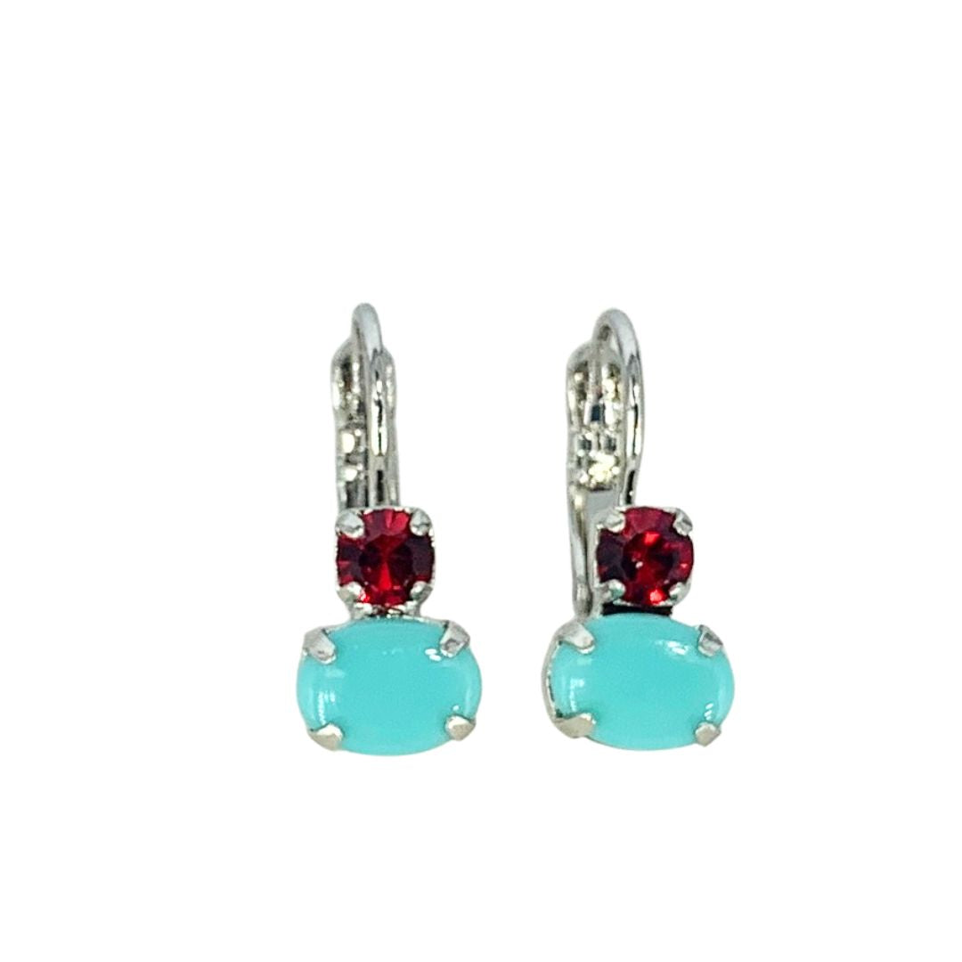 Mariana  Double Drop Oval Earrings Keep Current on Rhodium