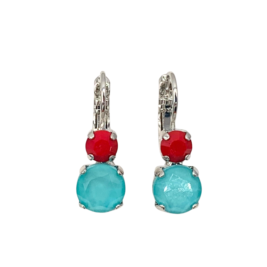 Mariana  Double Drop Earrings  Mineral Keep Current on Rhodium