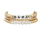 Triple Row Stretch Mama Friendship  Bracelet  Worn Gold Freshwater Pearls