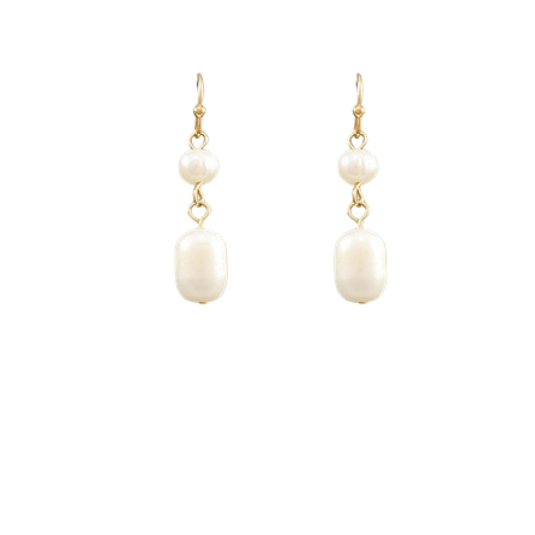 Freshwater Pearl Dangle Earring on Gold