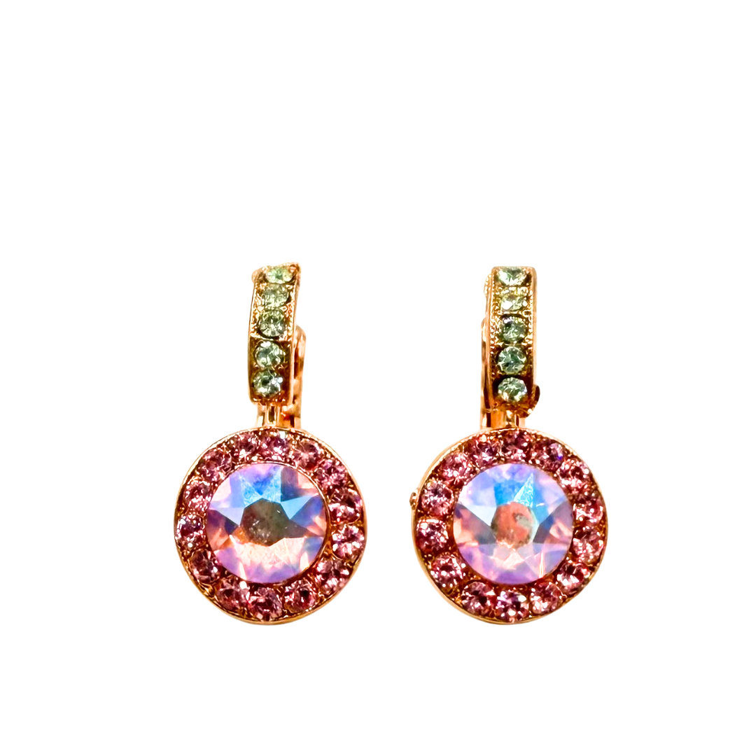Mariana Halo Earrings With Embellished Bale in Coral Cove on Rose Gold Main image