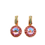 Mariana Halo Earrings With Embellished Bale in Coral Cove on Rose Gold