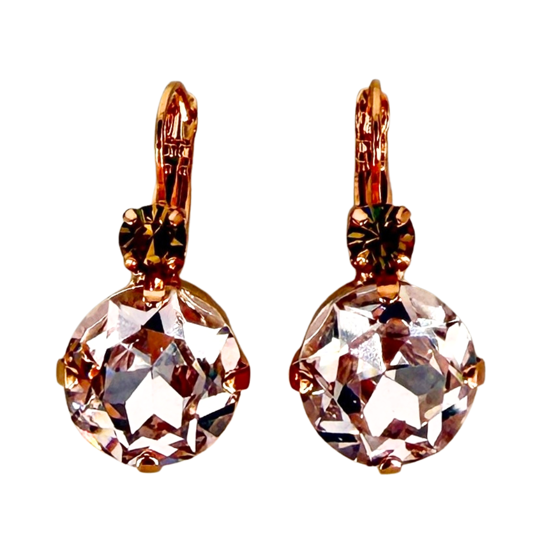 Mariana Large Earrings Amber/Light Rose on Gold Main image