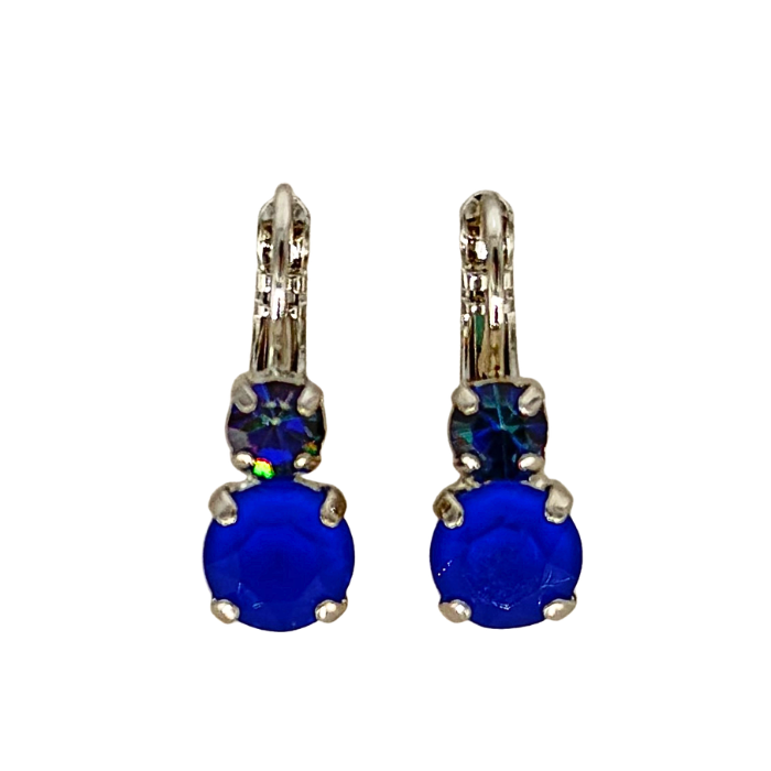 Mariana Earrings Small Double Drop Indigo Hour on Rhodium Main image