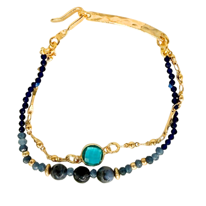 Avnei September Bracelet Sapphire/Sodalite on Gold