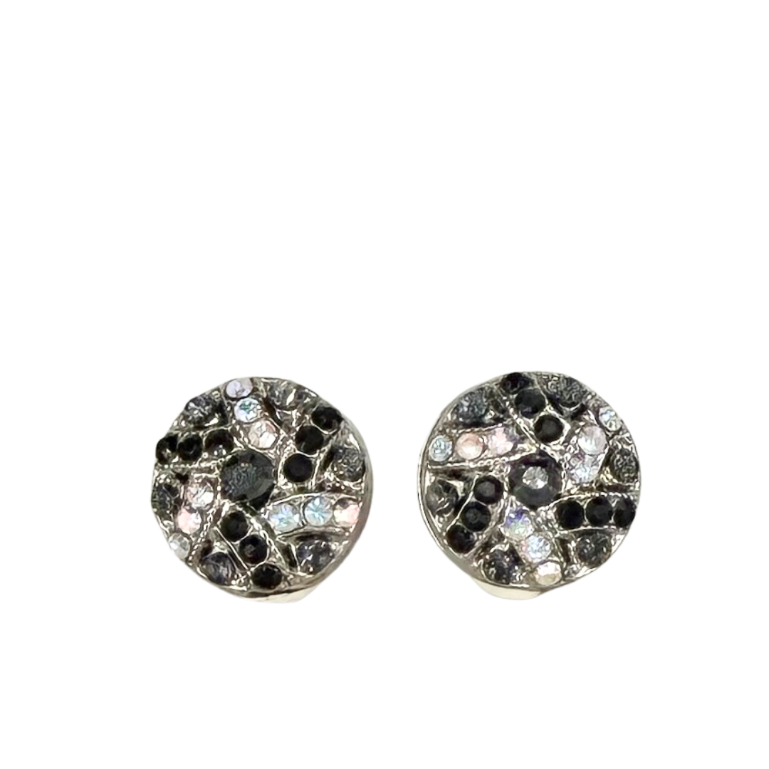 Mariana Swirl Earrings Tuxedo  on Rhodium POST Main image