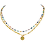 Avnei October Necklace Opal/Tourmaline on Gold