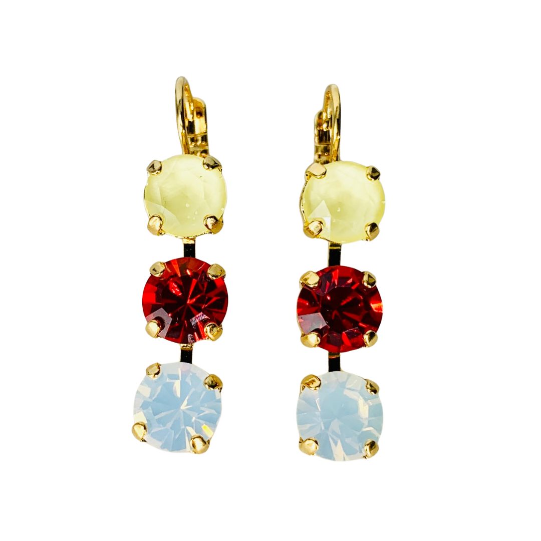 Mariana Earring Triple Drop Football on Gold