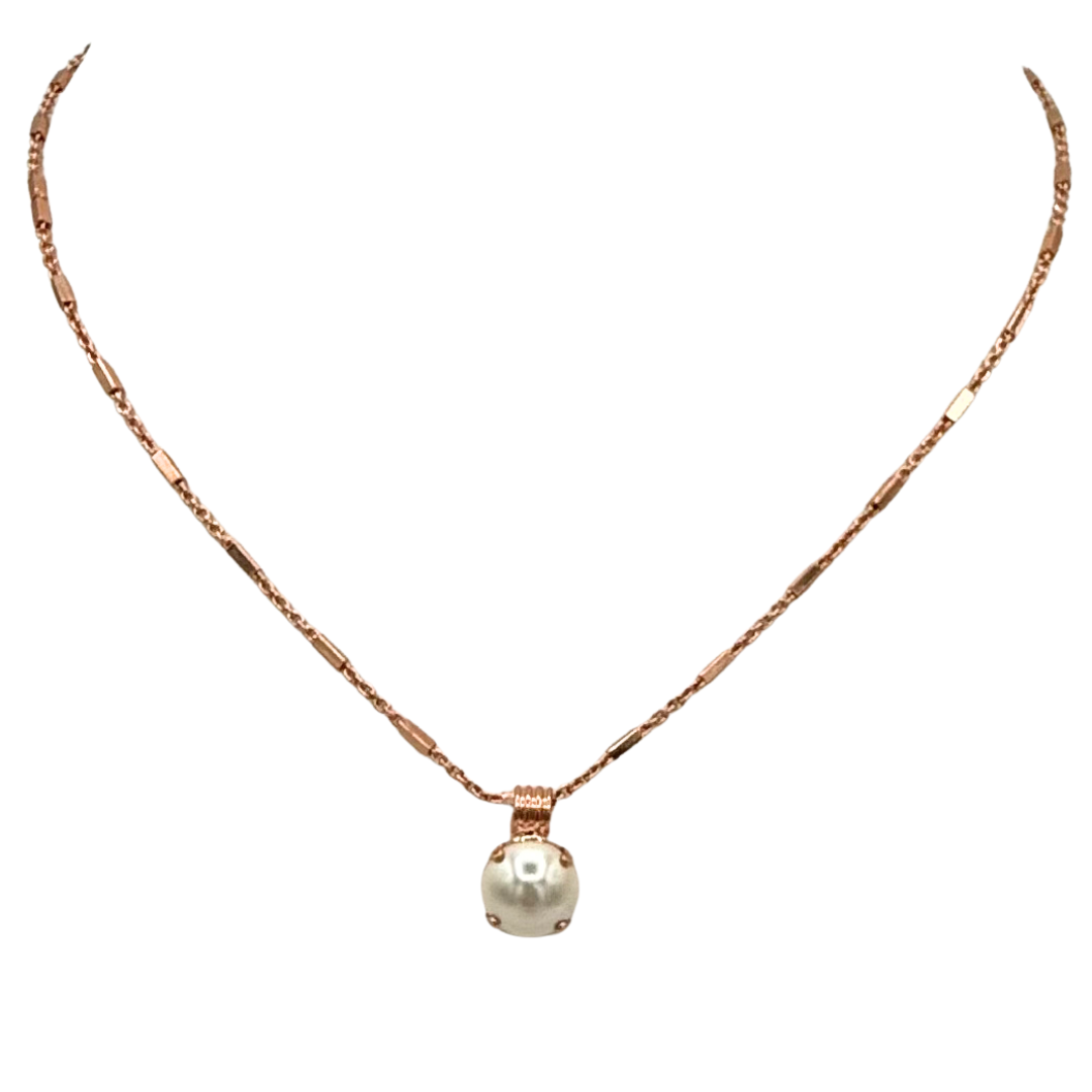 Mariana Simple Pendant Pearl on Rose Gold