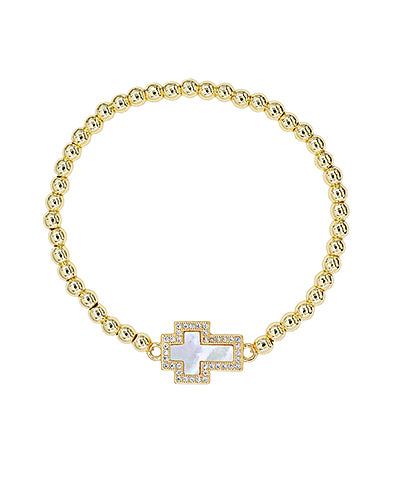 Mother of Pearl Cross Bracelet