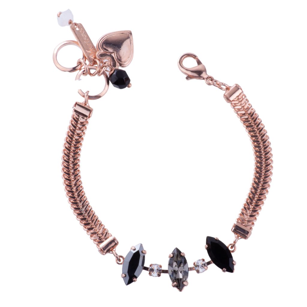 Mariana Marquise Chain Bracelet Obsidian Shores on Rhodium Secondary image