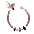 Mariana Marquise Chain Bracelet Obsidian Shores on Rhodium